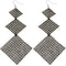 Silver Long Triple Mesh Dangle Earrings
