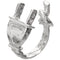 Silver Socket Plug Cuff Wired Ring