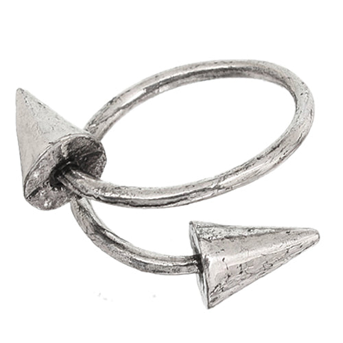 Silver Swirl Mini Cone Adjustable Ring