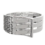 Silver Belt Buckle Hinged Bracelet