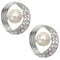 Silver Rhinestone Faux Pearl Post Earrings