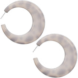 Brown White Spotted Hoop Earrings