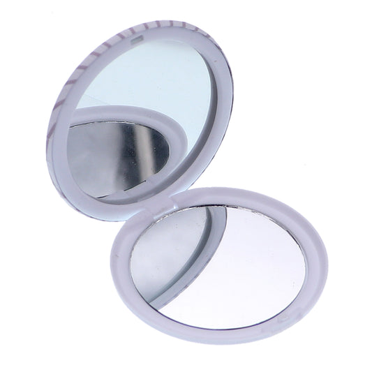 Red High Heel Striped Compact Makeup Mirror