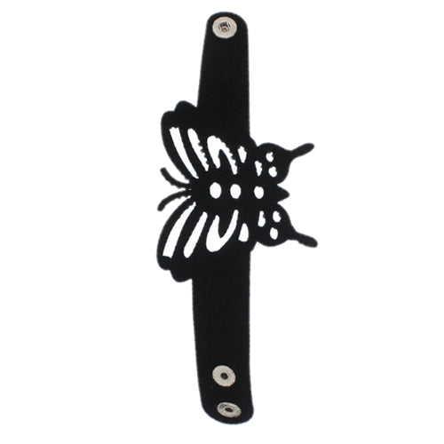 Gray Cheetah Butterfly Snap Bracelet