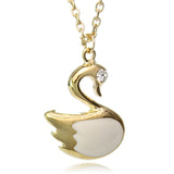 White Swan Pendant Chain Necklace