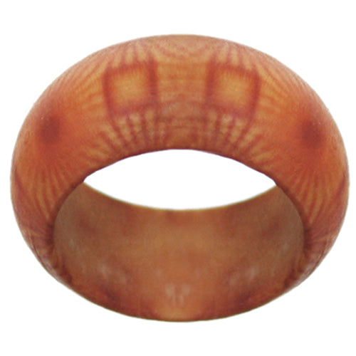 Tan Brown Burst of Flame Wooden Bohemian Ring