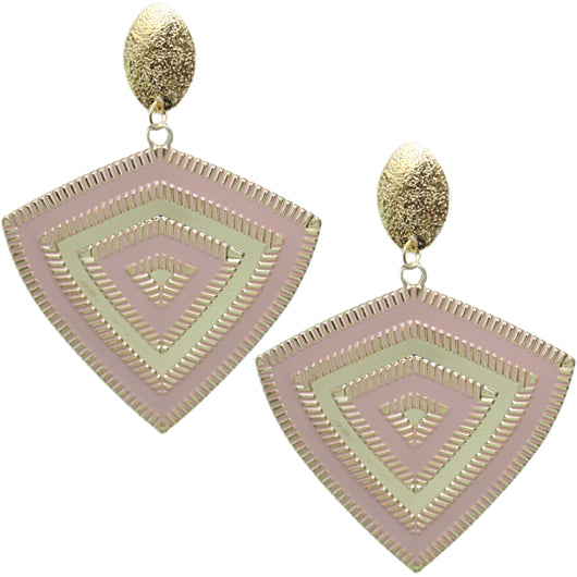 Taupe Inverted Triangle Frost Earrings