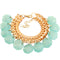 Teal Green Hanging Beaded Chain Bracelet