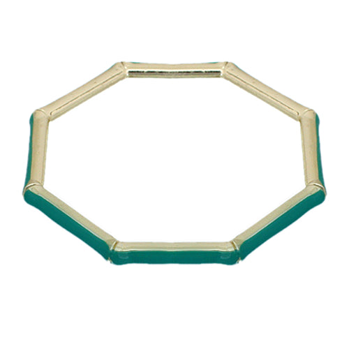 Teal Lightweight Hexagon Bamboo Bracelet