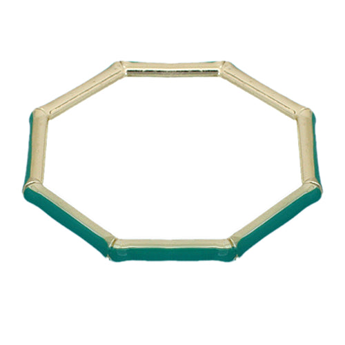 Teal Lightweight Hexagon Bamboo Bracelet