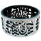 Teal Silver Cutout Chinese Textured Bangle Bracelet