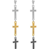 Tri-Color cross earrings for trendsetters