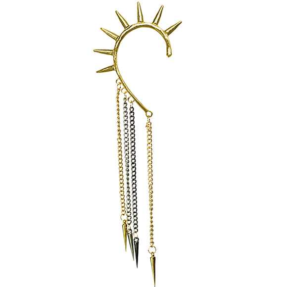 Tricolor spike earrings