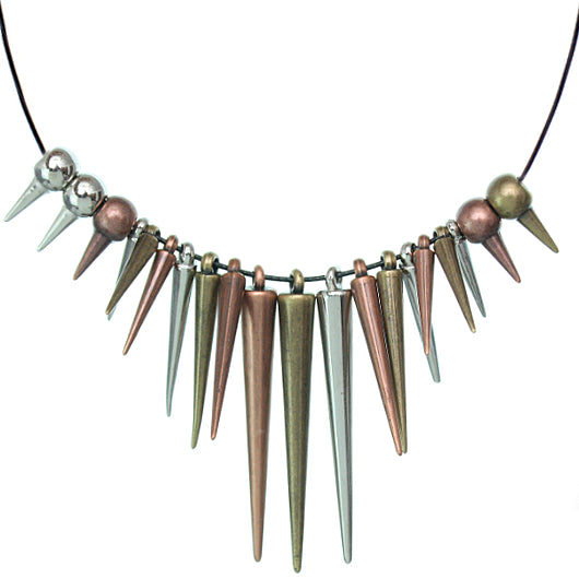 Tri-Color Spike Nylon Necklace Set