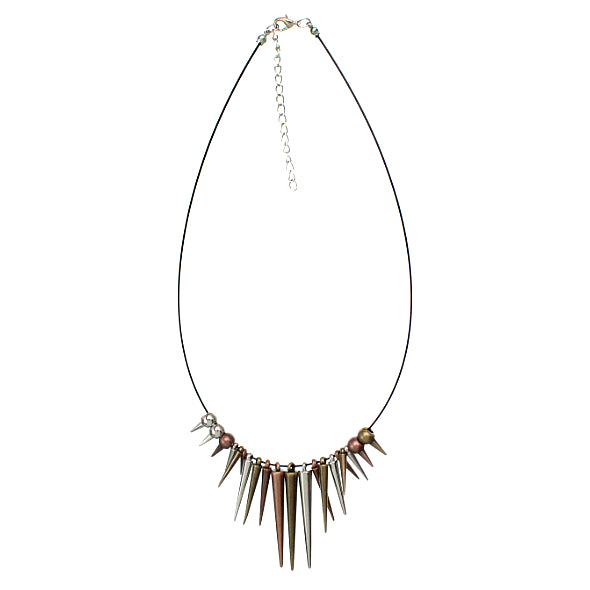 Tri-Color Spike Nylon Necklace Set