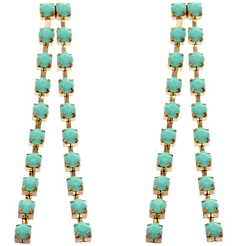 Mint Elegant Beaded Drop Earrings