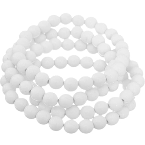 White 4-Piece Beaded Stretch Bracelets