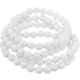 White 4-Piece Beaded Stretch Bracelets