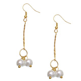 White Faux Pearl Drop Necklace Earrings Set
