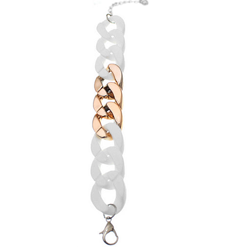White Acrylic Chain Link Bracelet