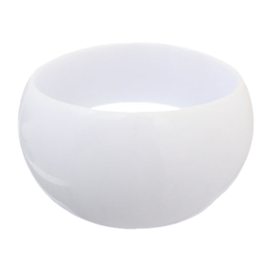 White Round Curvy Bangle Bracelet