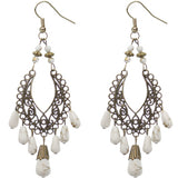 white beaded earrings