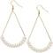 White Beaded Iridescent Drop Chain Earrings