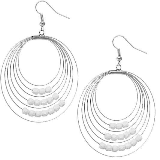 White Bead Hoops