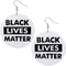 White Wooden Black Lives Matter Round Earrings