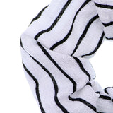 White Striped Hair Scrunchie