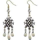 White Elegant Chandelier Gemstone Earrings