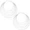 White 4-hoop Earrings