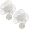 White Tulle Faux Pearl Stud Earrings