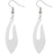 White Tribal Fishhook Design Wooden Earrings