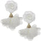 White Floral Nylon Dangle Earrings
