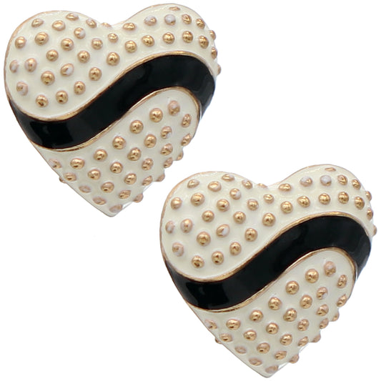 White Heart Shaped Stud Earrings