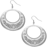 White Large Texture Design Hoop Earrings