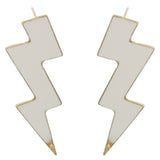 White thunderbolt earrings