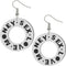 White Money Sex Love Wooden Earrings