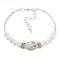 White Murano Faux Pearl Beaded Bracelet