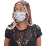 White Paisley Face Mask