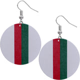 White Color Block Wooden Vertical Stripe Earrings