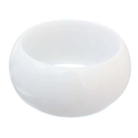 White Round Shiny Bangle Bracelet