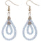 White Sequin Confetti Double Teardrop Hoop Earrings