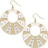 White Round Studded Glitter Earrings