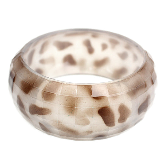 White Spotted Cheetah Hinged Bracelet