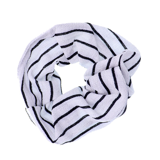 White Striped Hair Scrunchie