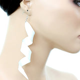 White Swirl Icicle Dangle Earrings