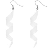 White Swirl Icicle Dangle Earrings