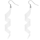 White Swirl Icicle Dangle Earrings